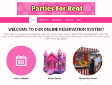 Tablet Screenshot of partiesforrent.com